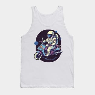 Astronaut Riding A Motorbike In Space Tank Top